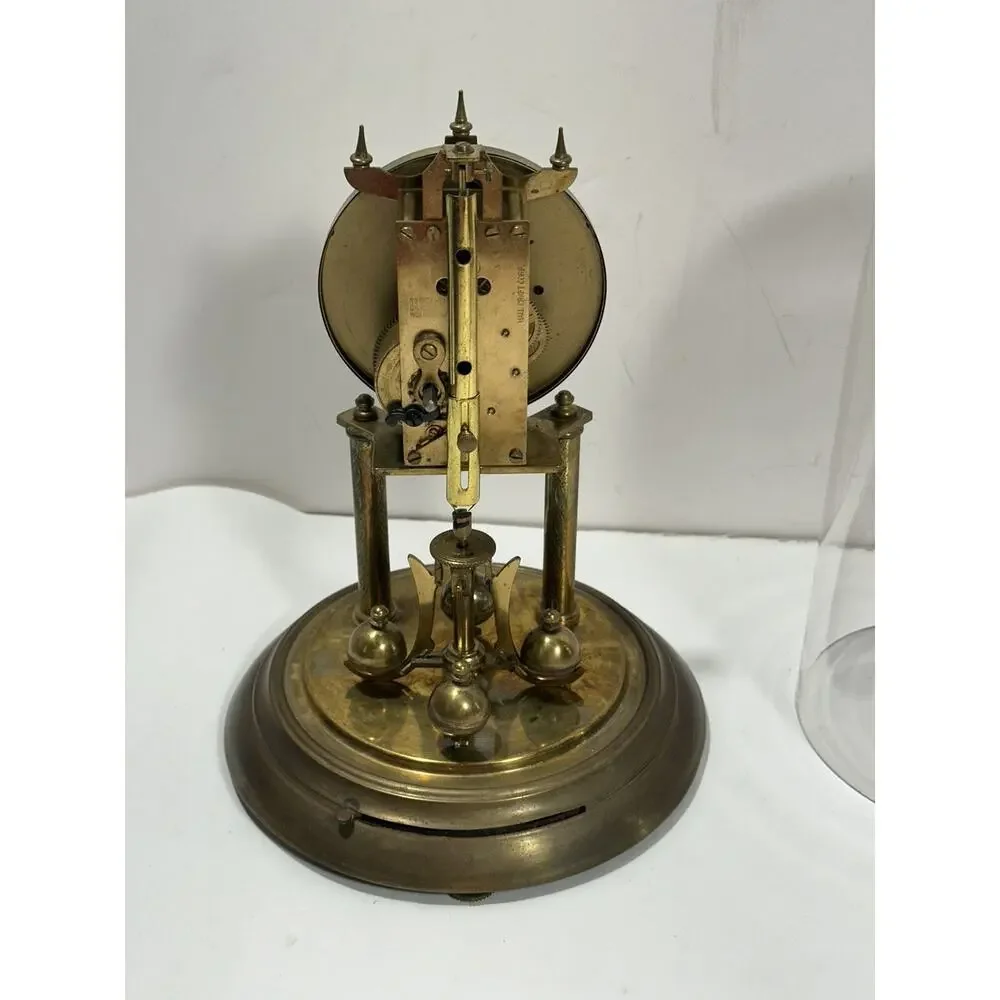Antique Clock Germany NO(0) Jewels unadjusted Torsion Dome For Parts or‎ Repair